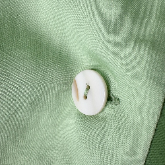 Sleeper Luxury Pajama Top Size XS Button Front Long Sleeve Mint Green Oversized - Picture 11 of 15